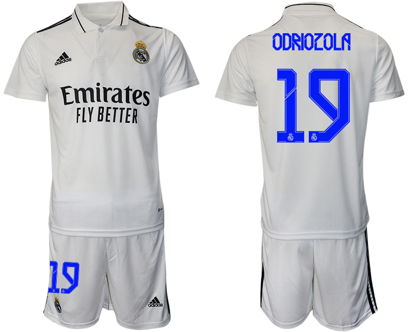 Men 2022-2023 Club Real Madrid home white #19 Adidas Soccer Jersey->real madrid jersey->Soccer Club Jersey